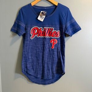 New Era Philadelphia Phillies Women’s Blue Space Dye Short Sleeve T-Shirt